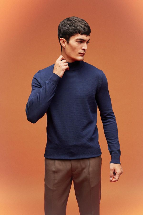 DEFACTO DEFACTO Regular Fit Half Turtleneck Basic Plain Knitwear Sweater