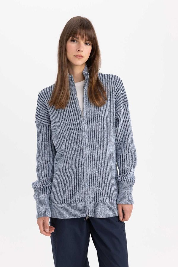 DEFACTO DEFACTO Regular Fit Half Turtleneck Cardigan