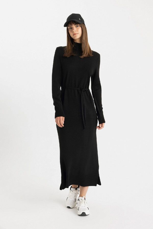 DEFACTO DEFACTO Regular Fit Half Turtleneck Long Sleeve Maxi Dress