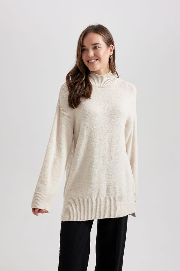 DEFACTO DEFACTO Regular Fit High Collar Basic Sweater Tunic