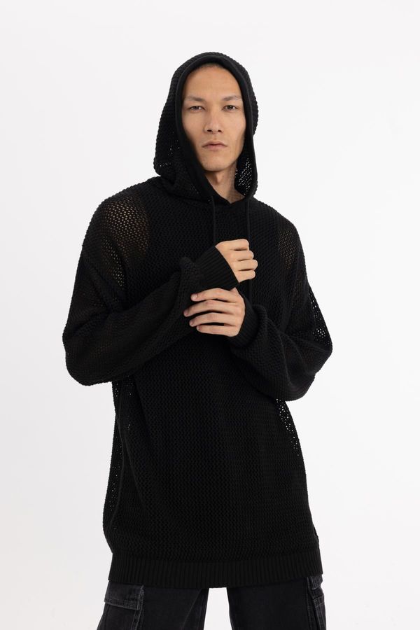 DEFACTO DEFACTO Regular Fit Hooded Knitted Sweatshirt