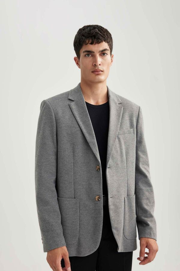 DEFACTO DEFACTO Regular Fit Jacket Collar Lined Blazer Jacket