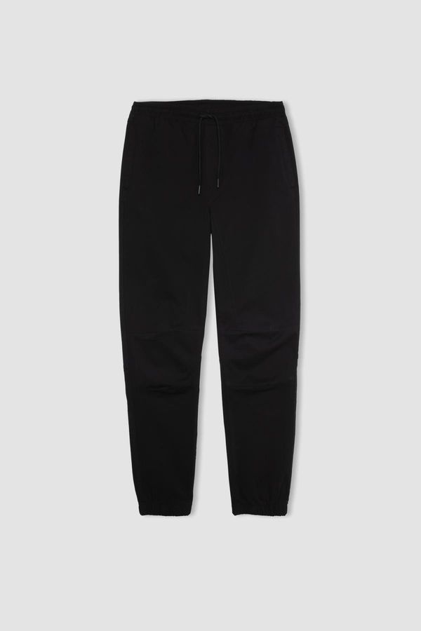 DEFACTO DEFACTO Regular Fit Jogger Gabardine Trousers with Waist Tie and Pocket Straight Leg