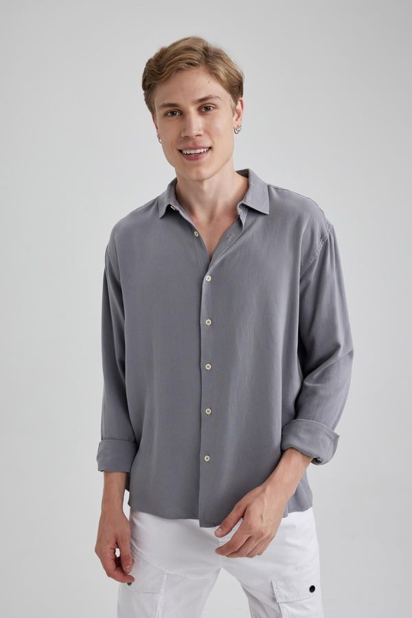 DEFACTO DEFACTO Regular Fit Linen Long Sleeve Shirt