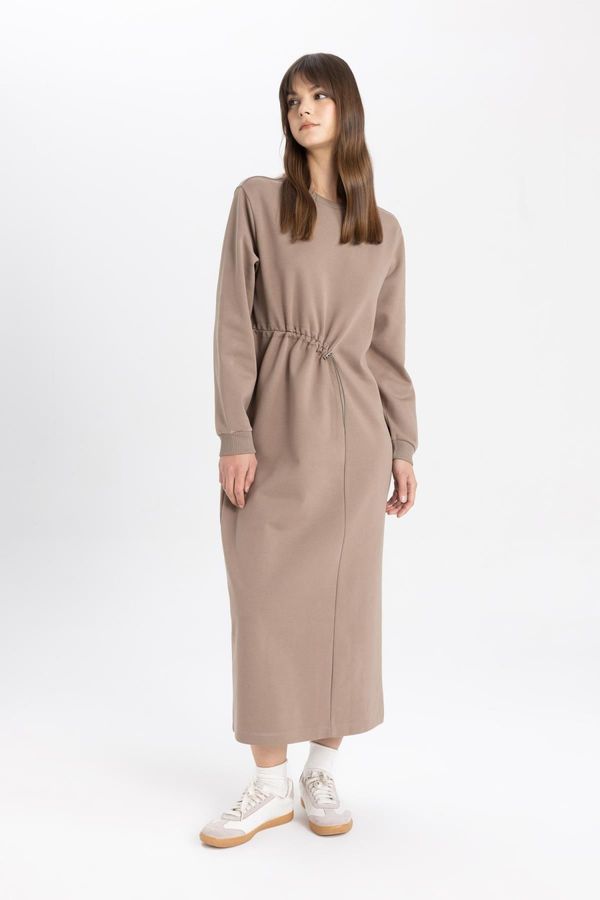 DEFACTO DEFACTO Regular Fit Long Sleeve Maxi Dress