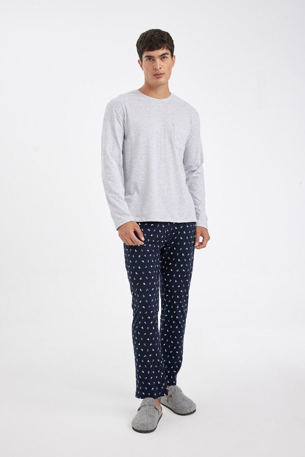 DEFACTO DEFACTO Regular Fit Long Sleeve Pajama Set