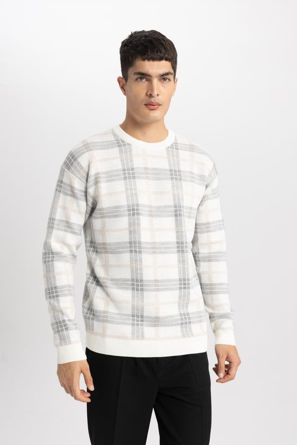 DEFACTO DEFACTO Regular Fit Patterned Crew Neck Sweater