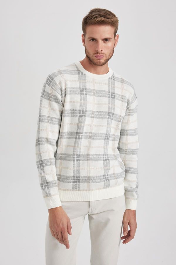 DEFACTO DEFACTO Regular Fit Patterned Crew Neck Sweater