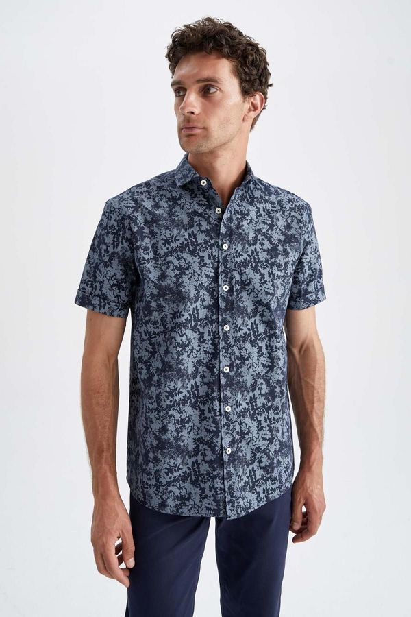 DEFACTO DEFACTO Regular Fit Patterned Short Sleeve Cotton Shirt