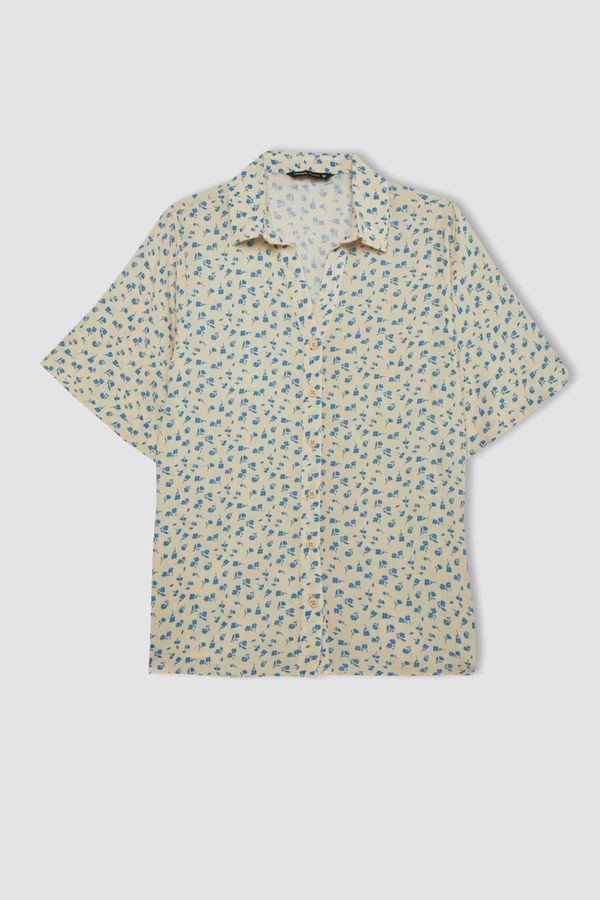 DEFACTO DEFACTO Regular Fit Patterned Short Sleeve Shirt