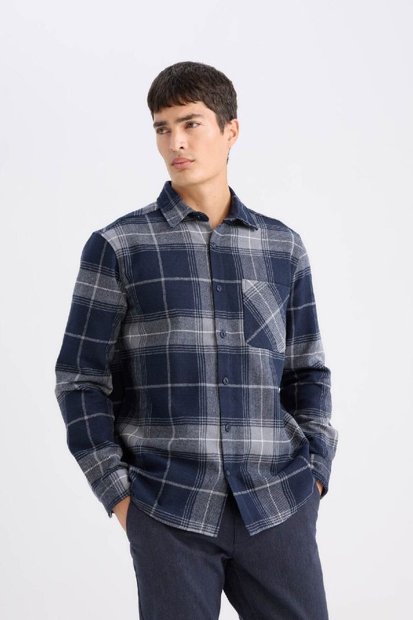 DEFACTO DEFACTO Regular Fit Plaid Flannel Lumberjack Long Sleeve Shirt