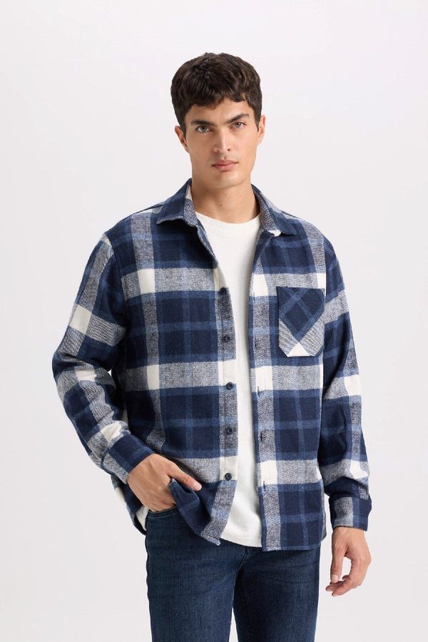 DEFACTO DEFACTO Regular Fit Plaid Long Sleeve Shirt