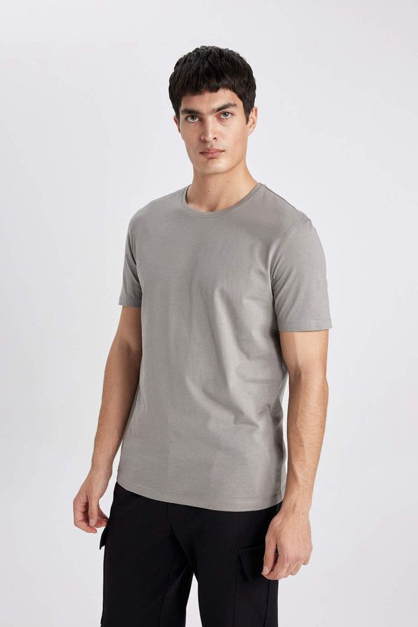 DEFACTO DEFACTO Regular Fit Premium Quality Mercerized Crew Neck Short Sleeve 100% Cotton Basic T-Shirt