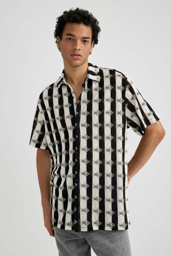 DEFACTO DEFACTO Regular Fit Printed Short Sleeve Shirt