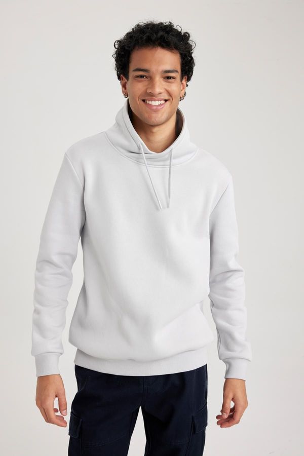 DEFACTO DEFACTO Regular Fit Shawl Collar Thick Sweatshirt