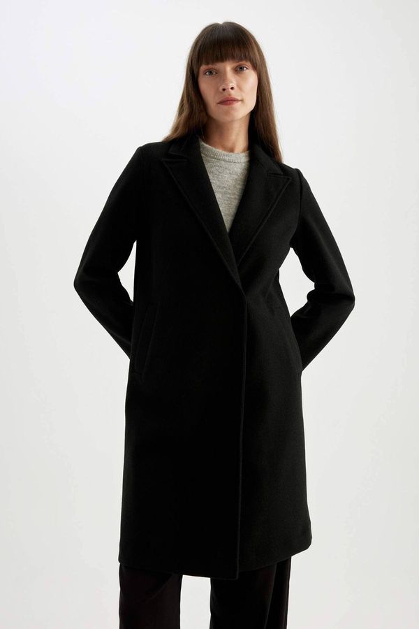 DEFACTO DEFACTO Regular Fit Snap Detailed Long Stamp Coat