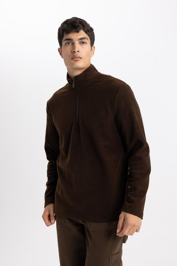 DEFACTO DEFACTO Regular Fit Stand-up Collar Fleece Sweatshirt