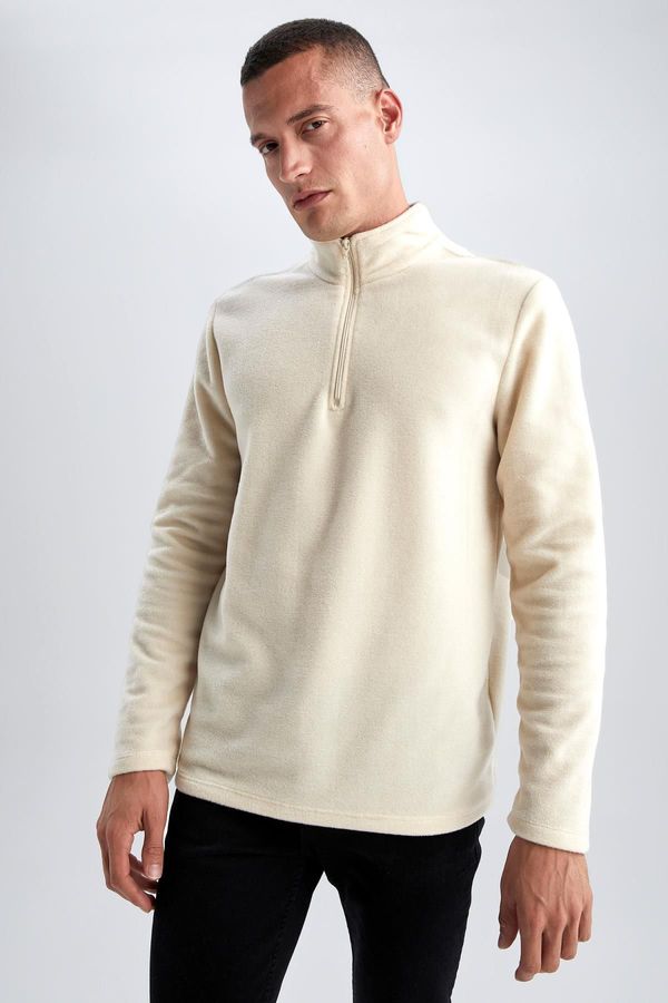 DEFACTO DEFACTO Regular Fit Stand-up Collar Fleece Sweatshirt