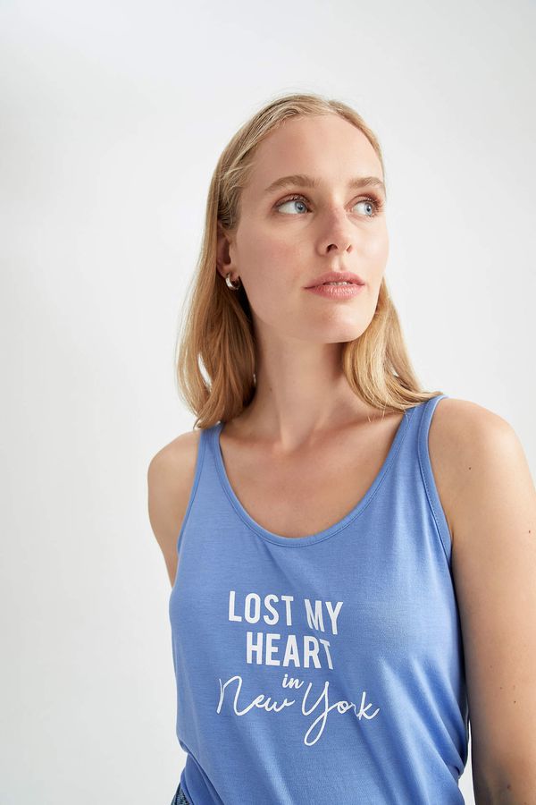 DEFACTO DEFACTO Regular Fit Strappy Slogan Print Vest