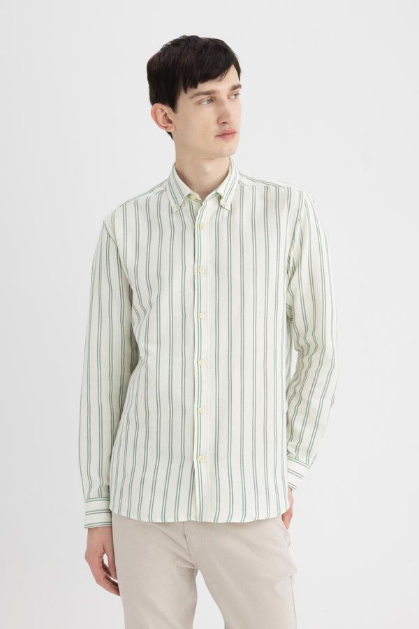 DEFACTO DEFACTO Regular Fit Striped Cotton Long Sleeve Shirt