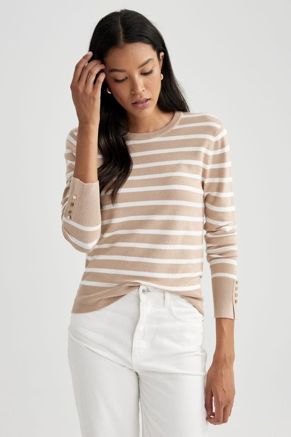 DEFACTO DEFACTO Regular Fit Striped Crew Neck Sweater