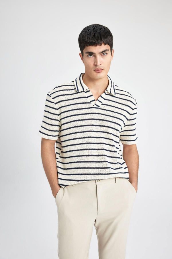 DEFACTO DEFACTO Regular Fit Striped Short Sleeve Polo T-Shirt