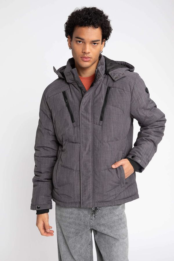 DEFACTO DEFACTO Regular Fit Thermal Insulated Removable Hooded Fleece Lined Puffer Jacket