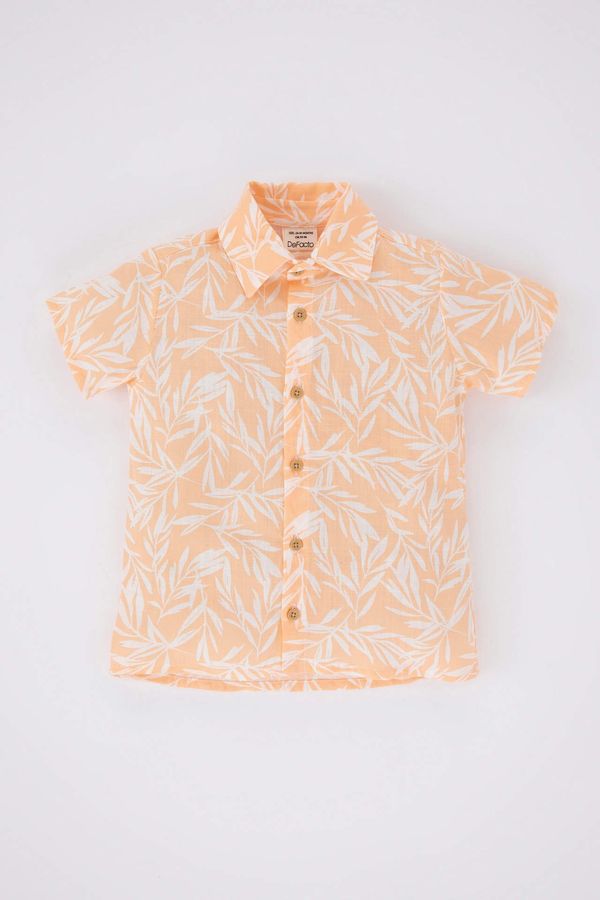 DEFACTO DEFACTO Regular Fit Tropical Patterned Short Sleeve Shirt
