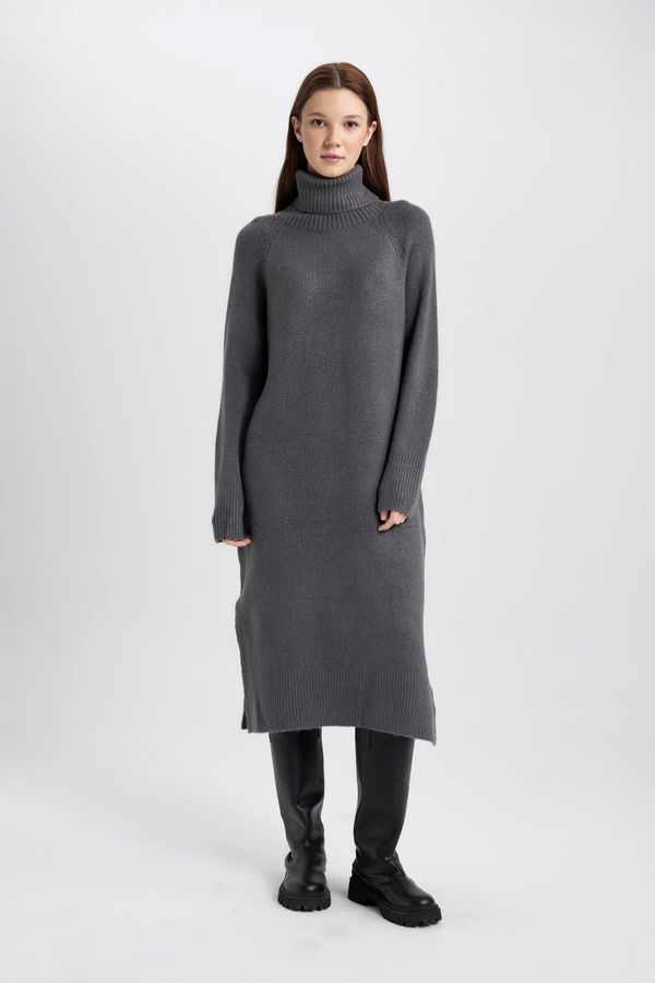 DEFACTO DEFACTO Regular Fit Turtleneck Long Sleeve Dress