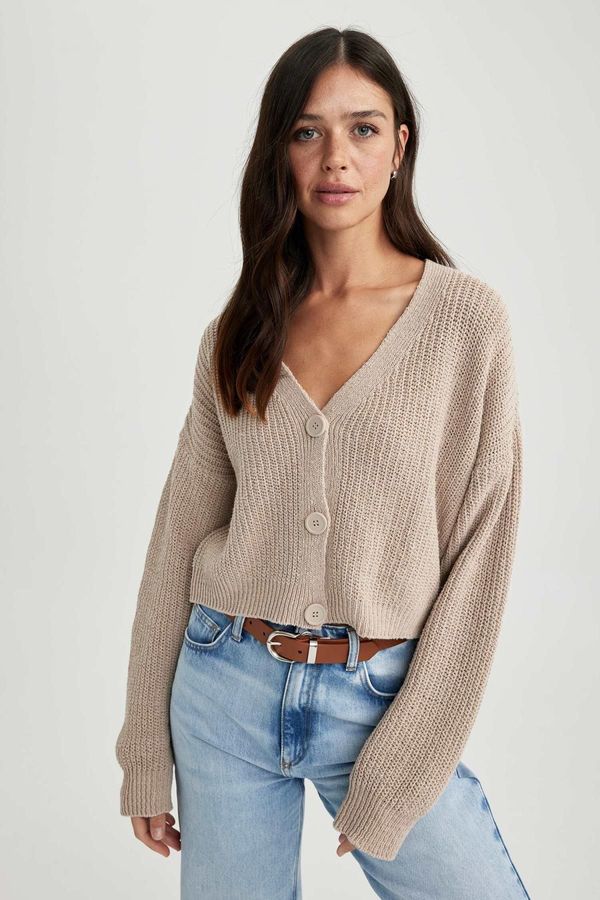 DEFACTO DEFACTO Regular Fit V-Neck Knitwear Cardigan