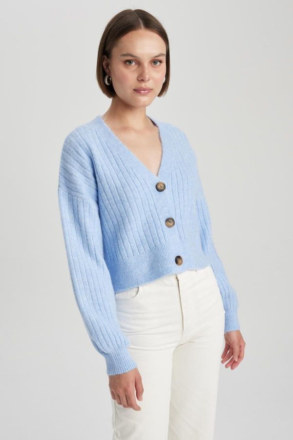 DEFACTO DEFACTO Regular Fit V-Neck Knitwear Cardigan