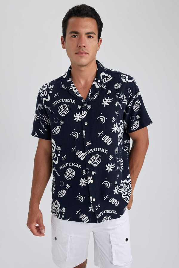DEFACTO DEFACTO Relax Fit Cotton Printed Short Sleeve Shirt