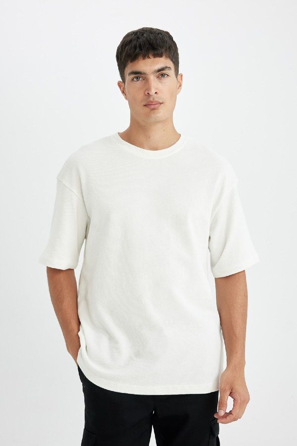 DEFACTO DEFACTO Relax Fit Crew Neck Cotton Short Sleeve T-Shirt