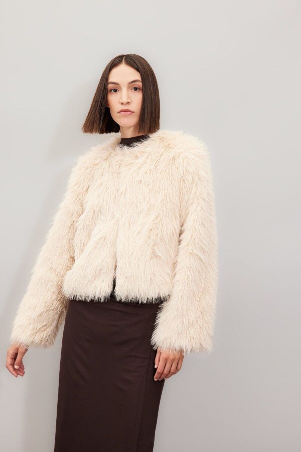 DEFACTO DEFACTO Relax Fit Faux Fur Faux Fur