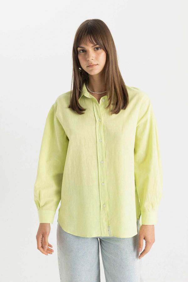 DEFACTO DEFACTO Relax Fit Flared Cotton Long Sleeve Shirt Tunic