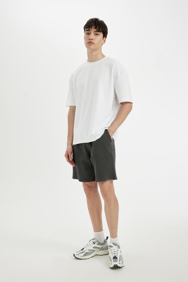 DEFACTO DEFACTO Relax Fit Honeycomb Textured Shorts