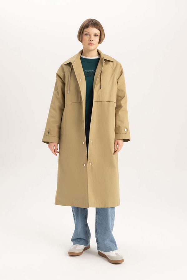DEFACTO DEFACTO Relax Fit Hooded Trench Coat