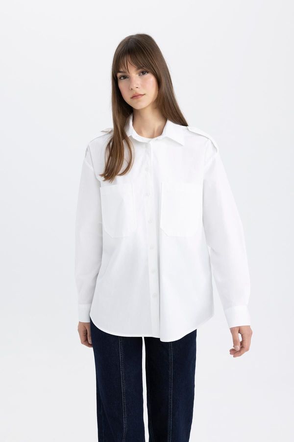 DEFACTO DEFACTO Relax Fit Poplin Long Sleeve Shirt Tunic