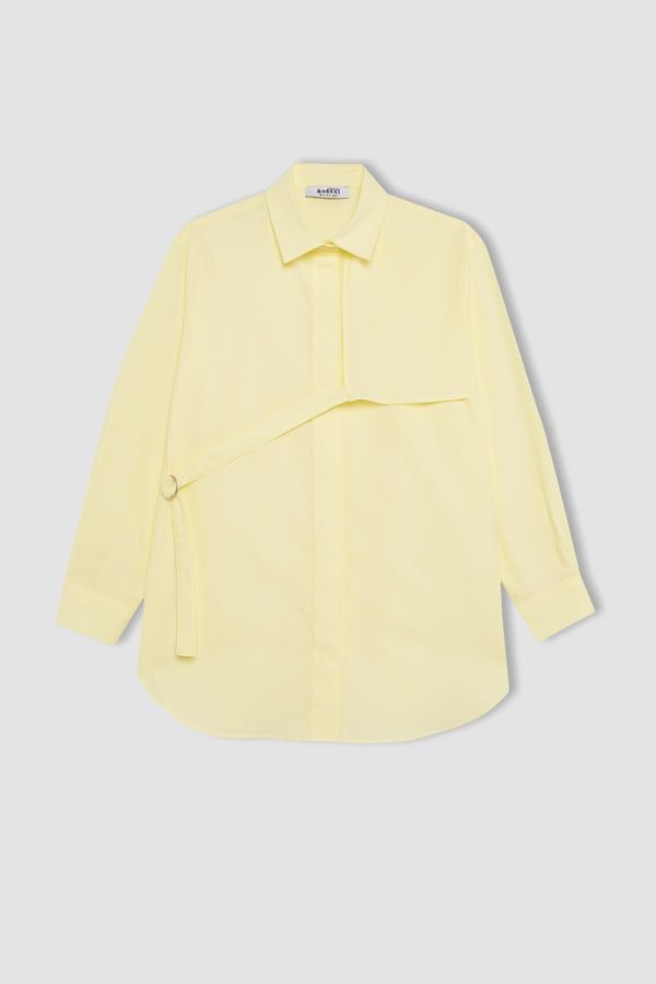 DEFACTO DEFACTO Relax Fit Terry Cotton Long Sleeve Shirt Tunic