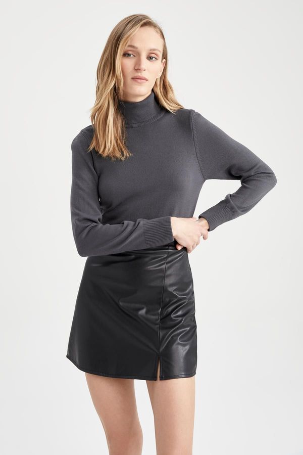 DEFACTO DEFACTO Relax Fit Turtleneck Cashmere Textured Extra Soft Sweater