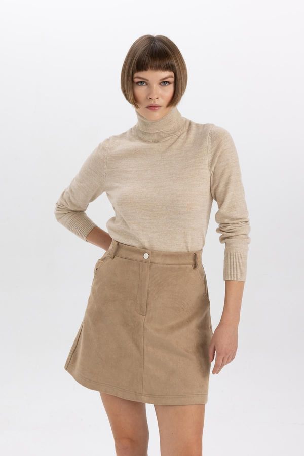 DEFACTO DEFACTO Relax Fit Turtleneck Cashmere Textured Extra Soft Sweater