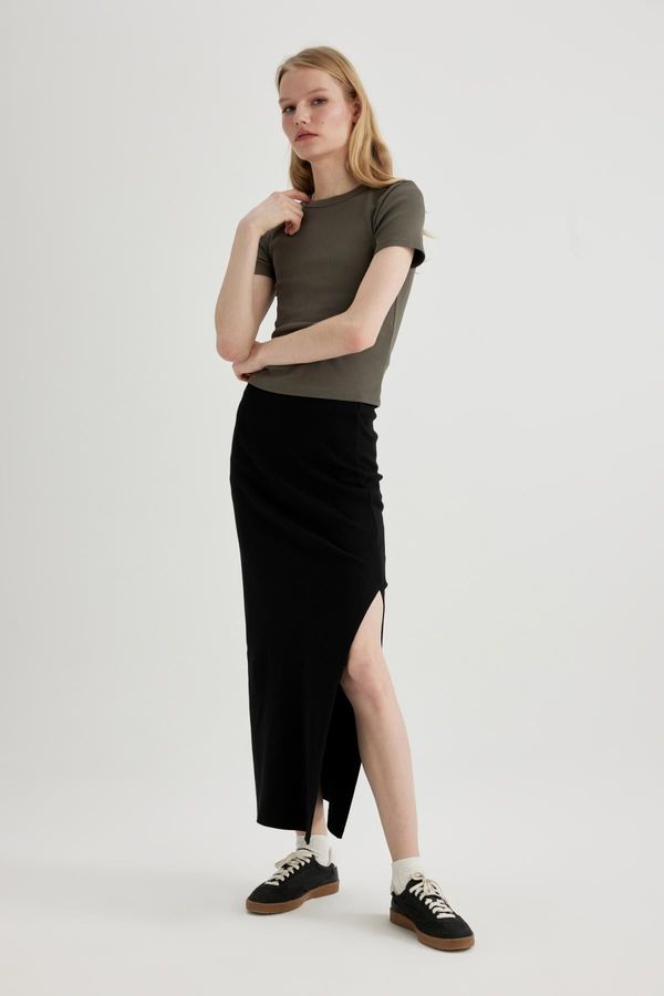 DEFACTO DEFACTO Ribbed Camisole Slit Maxi Skirt