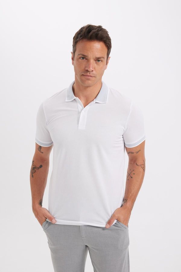 DEFACTO DEFACTO Roll-Up Collar Cotton Fabric Armband Slim Fit Polo Neck T-Shirt