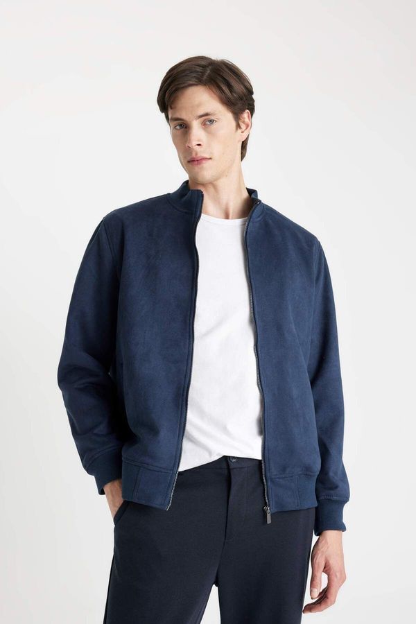 DEFACTO DEFACTO Slim Fit College Collar Bomber Velvet Coat