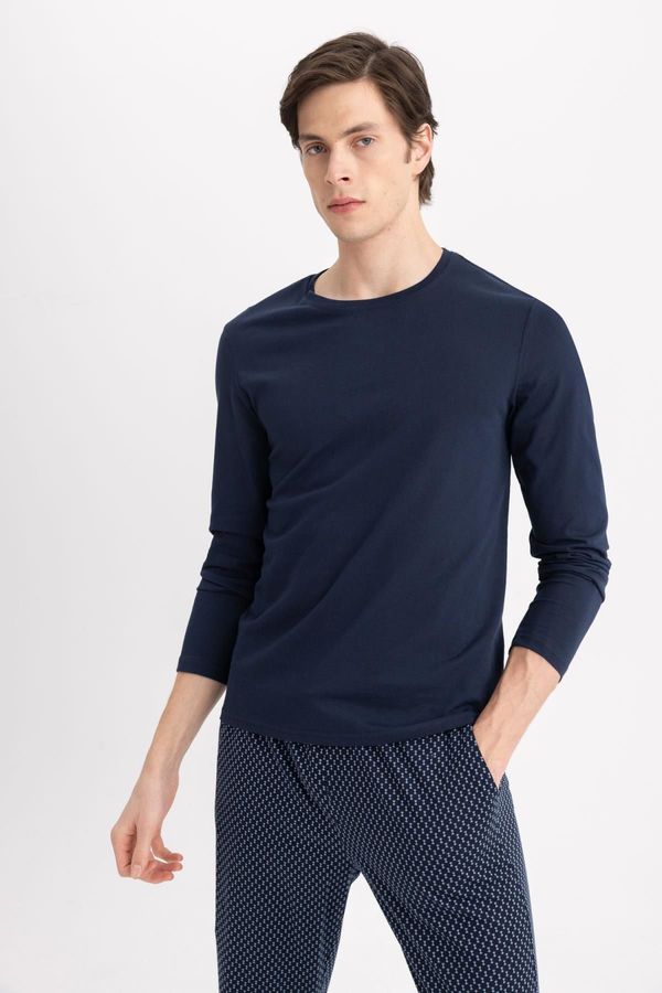 DEFACTO DEFACTO Slim Fit Crew Neck Long Sleeve Basic Pajama Top