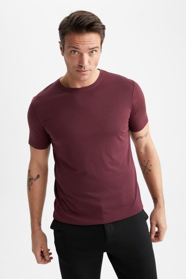 DEFACTO DEFACTO Slim Fit Crew Neck Premium Basic Short Sleeve Cotton T-Shirt