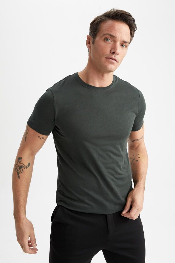 DEFACTO DEFACTO Slim Fit Crew Neck Premium Quality Basic Short Sleeve Cotton T-Shirt