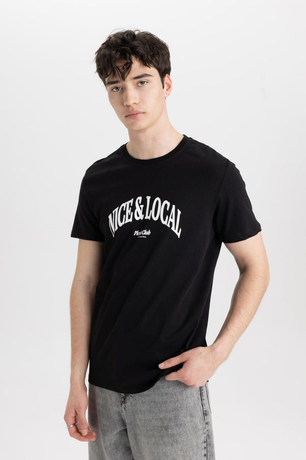 DEFACTO DEFACTO Slim Fit Crew Neck Printed Short Sleeve T-Shirt