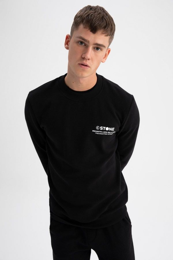 DEFACTO DEFACTO Slim Fit Crew Neck Printed Sweatshirt