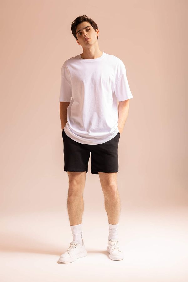 DEFACTO DEFACTO Slim Fit Cropped Leg Sweatshirt Fabric Shorts